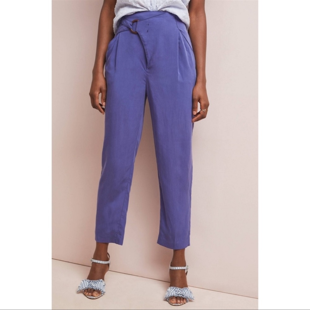 Anthropology purple Cupro wrap trouser pants